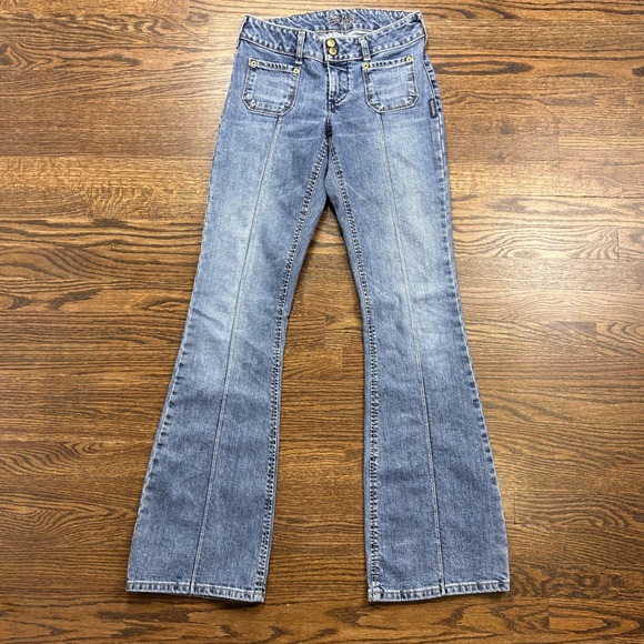 Silver Jeans Denim - Silver Jeans Co Womens 26 Flare Leg Patch Pocket Medium Wash Denim Blue Jeans